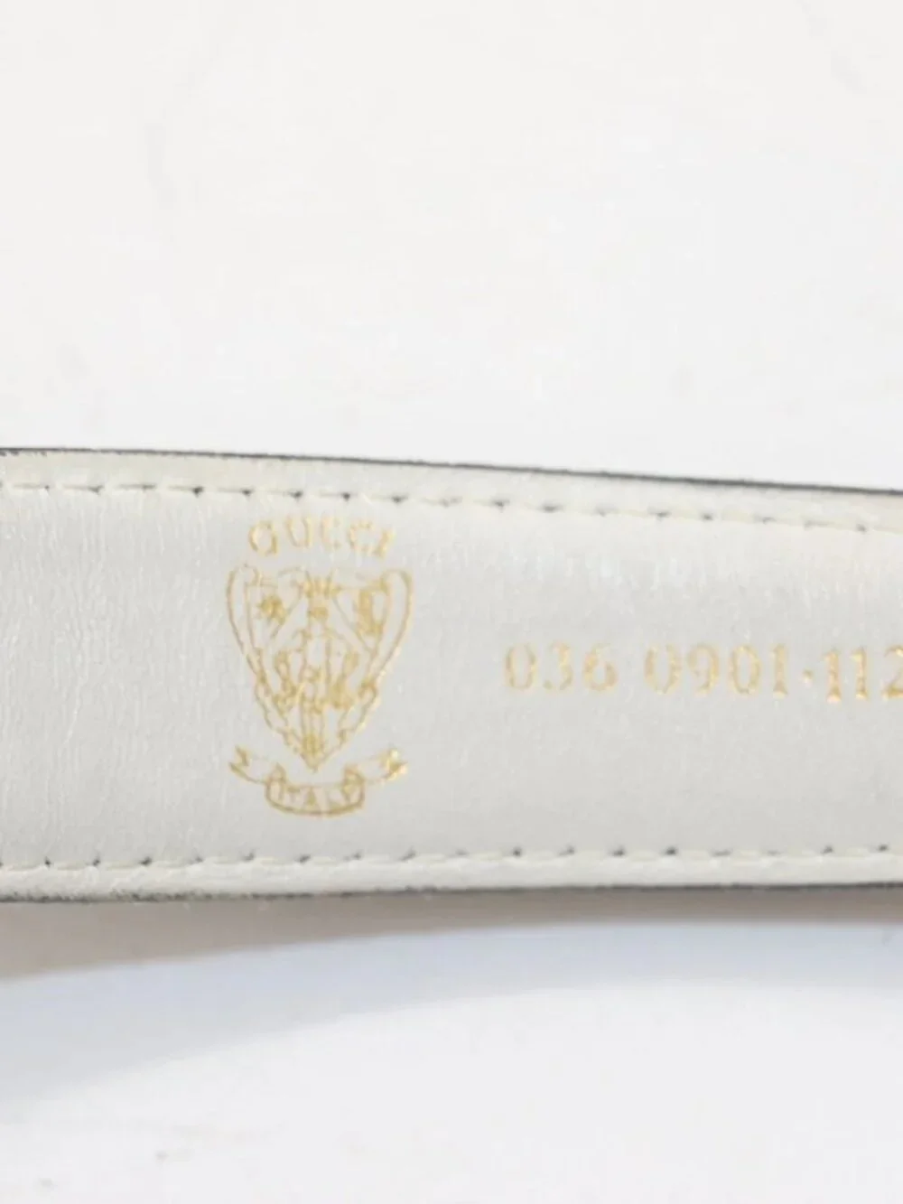 Gucci Vintage 1970's Reversable Leather Gold G Buckle Belt - Black/White/Gold
